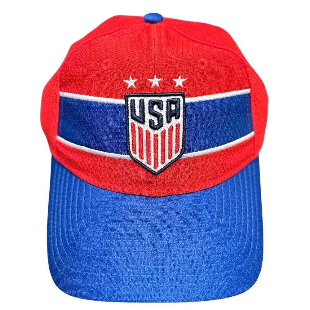 USA Soccer Team Cap New Era 9TWENTY Hat Cap Womens Adjustable Red Blue